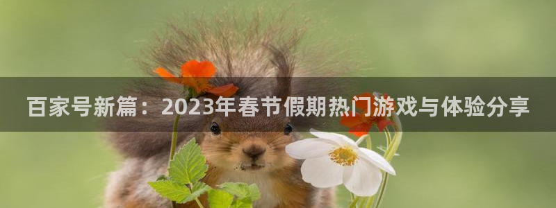 高德娱乐网页登录入口：百家号新篇：2023年春节假期热门游戏